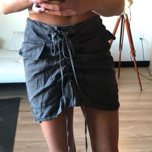 Grey cotton and tenc skirt by boutique brand